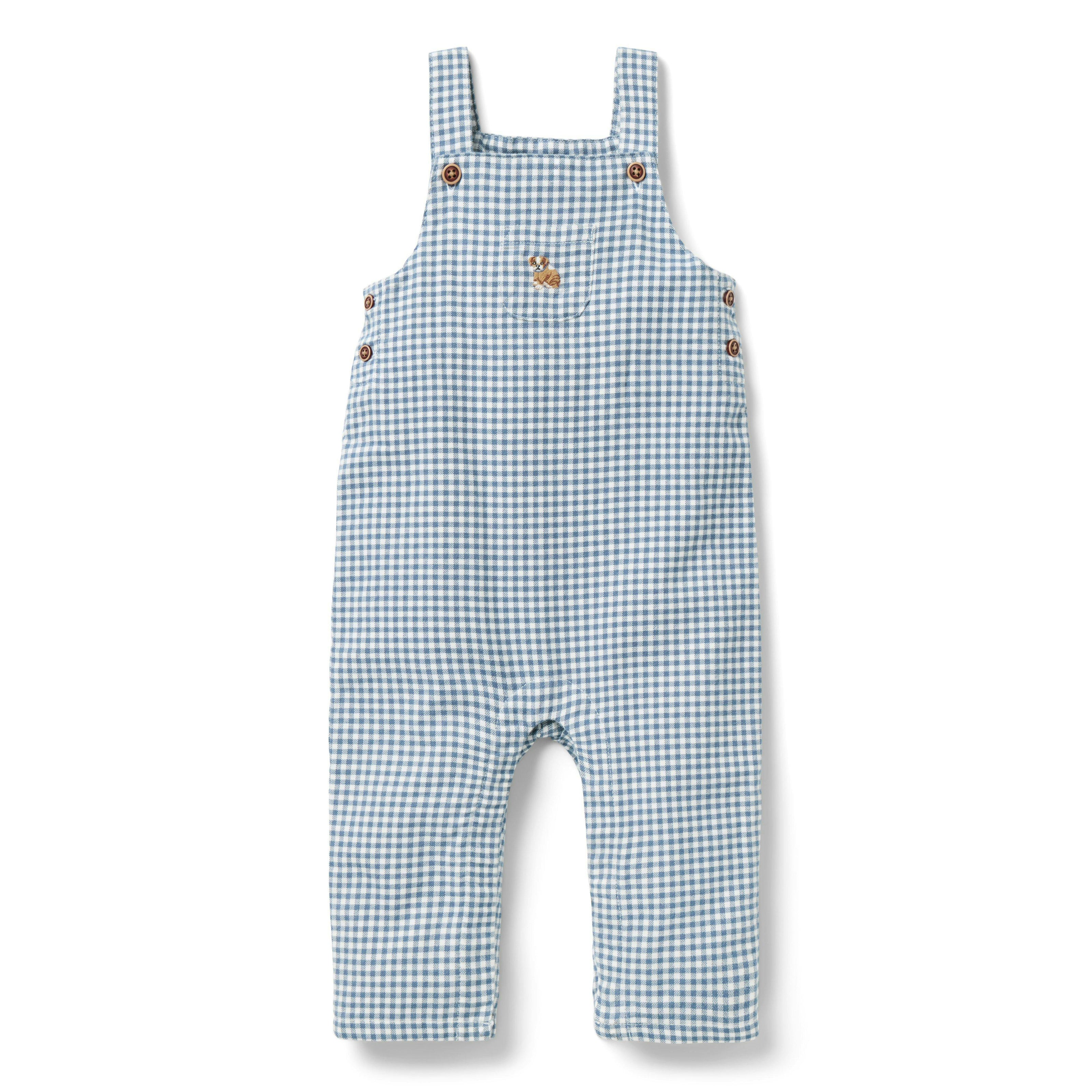 Baby Gingham Dog Overall, blue
