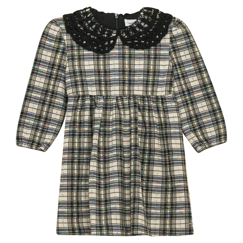 Stretch Plaid High Waist Dress Ash Rose