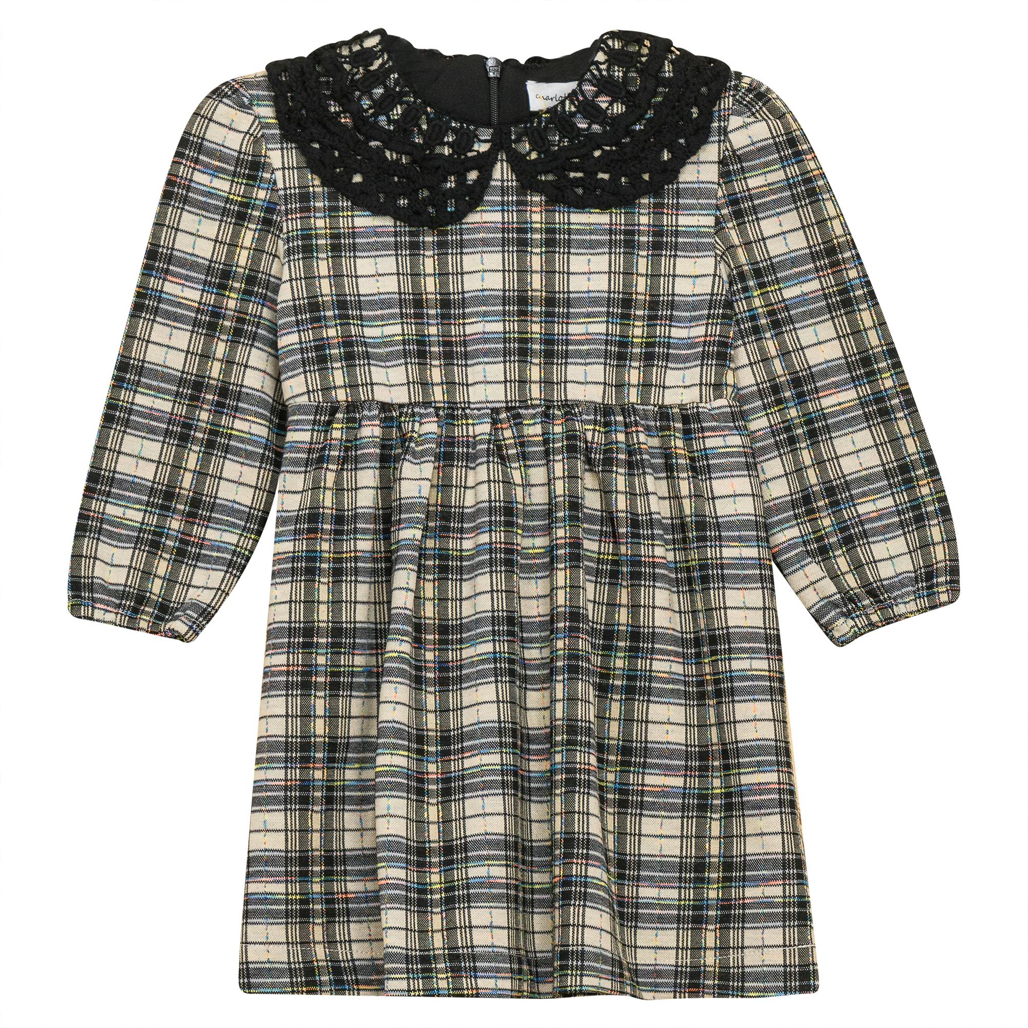Stretch Plaid High Waist Dress Ash Rose