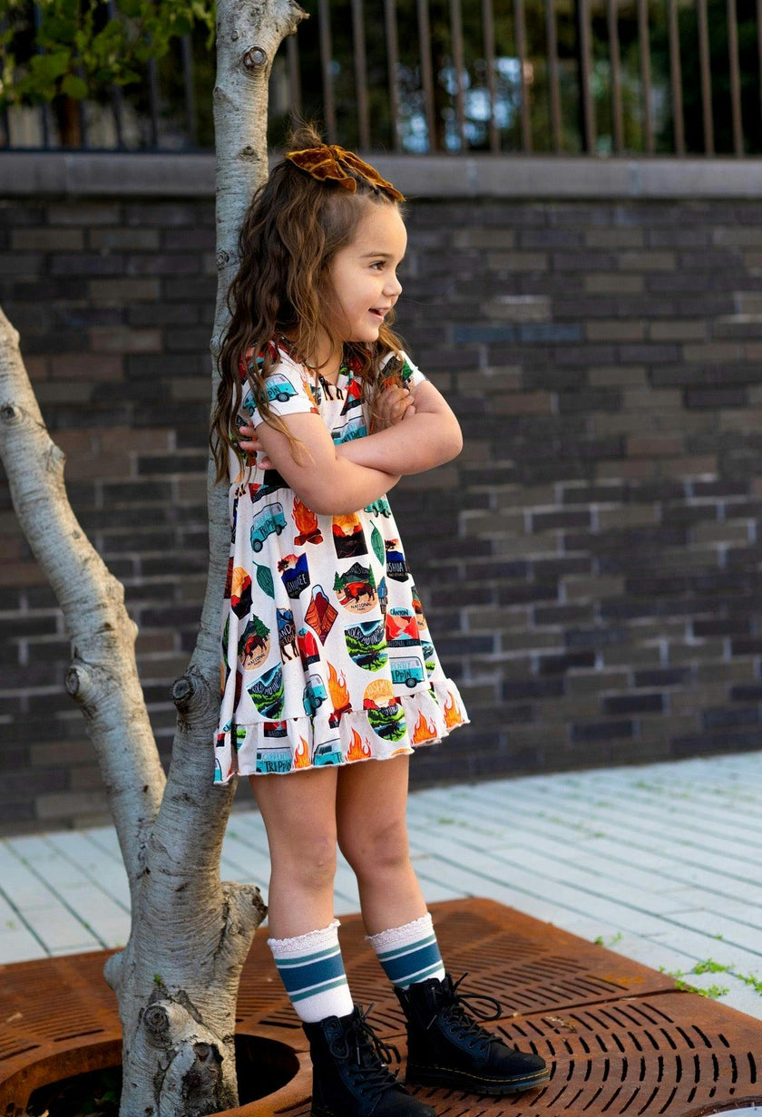 Tiny Traveler Shortsleeve Twirl Dress