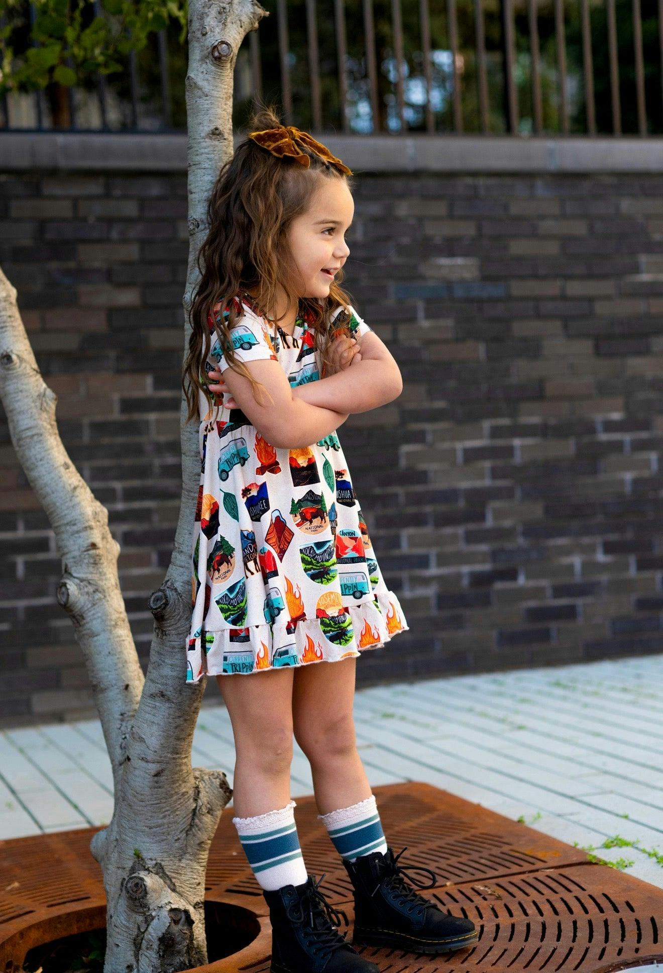 Tiny Traveler Shortsleeve Twirl Dress