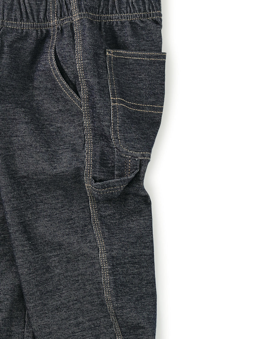 Denim-Like Carpenter Pants, Indigo