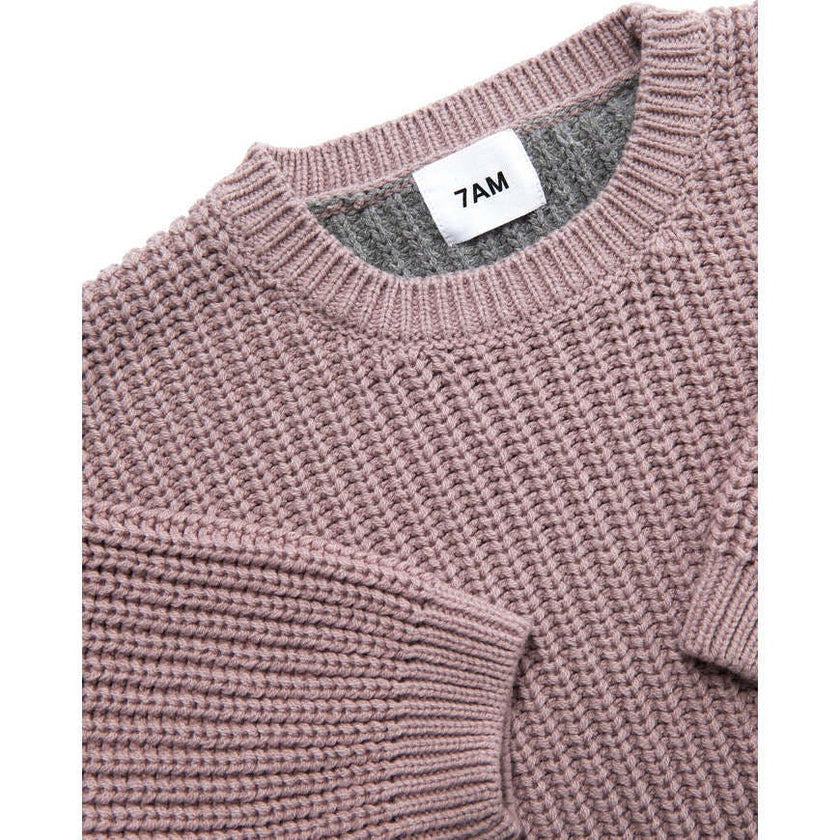 Chunky Ribbed Knit Round Neck Long Sleeve Wide Boxy Fit Sweater