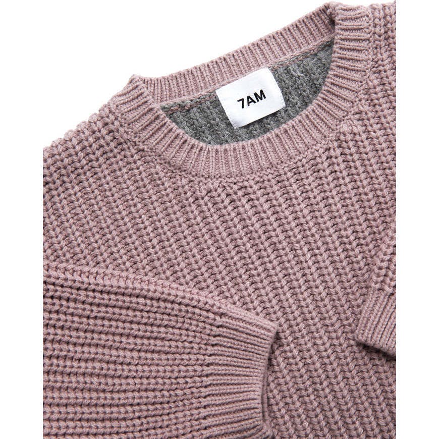Chunky Ribbed Knit Round Neck Long Sleeve Wide Boxy Fit Sweater