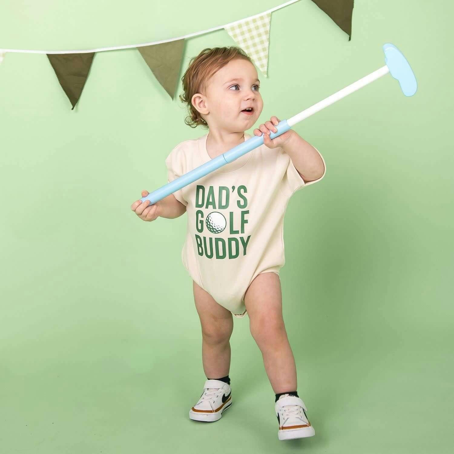 Dad's Golf Buddy Short Sleeve Romper - Natural