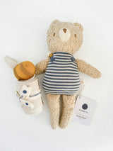 Henry Bear Plush Toy Lovey and Pacifier Clip Set - Bee
