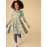 Ruffle Collar Ballet Dress, Green