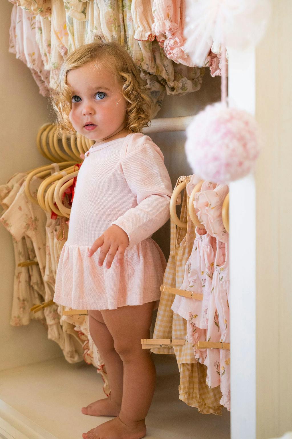 Tie-dye Onesie in Baby Pink