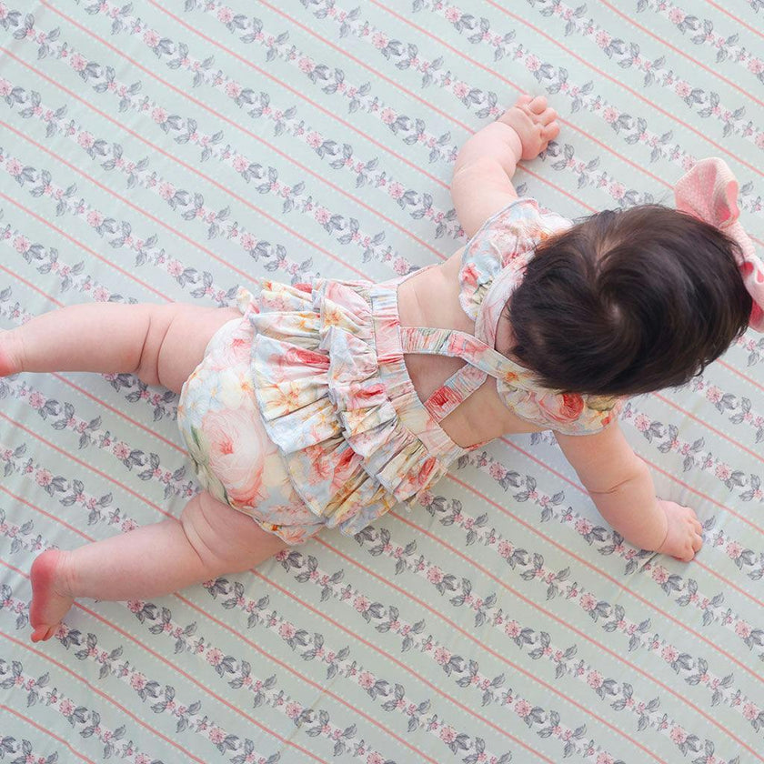 Rose Dreams Ruffled Strap Bubble Romper
