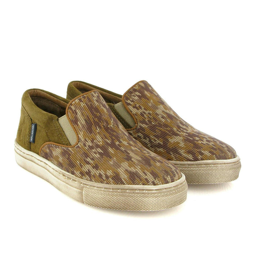 Leather Slip On Sneakers, Camel