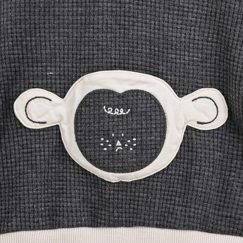 Dark Gray Bear Hoodie Set