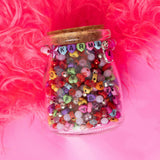 Karma Rainbow Heart Shaped Letter Beads Metalic Pink DIY Alphabet Bead Jar Kit
