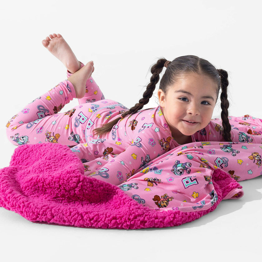 PAW Patrol: Varsity Pink Bamboo Sherpa Blanket