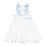 girls white embroidered pinafore dress