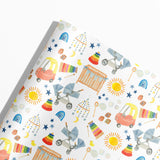 Baby Shower Icons Gift Wrap