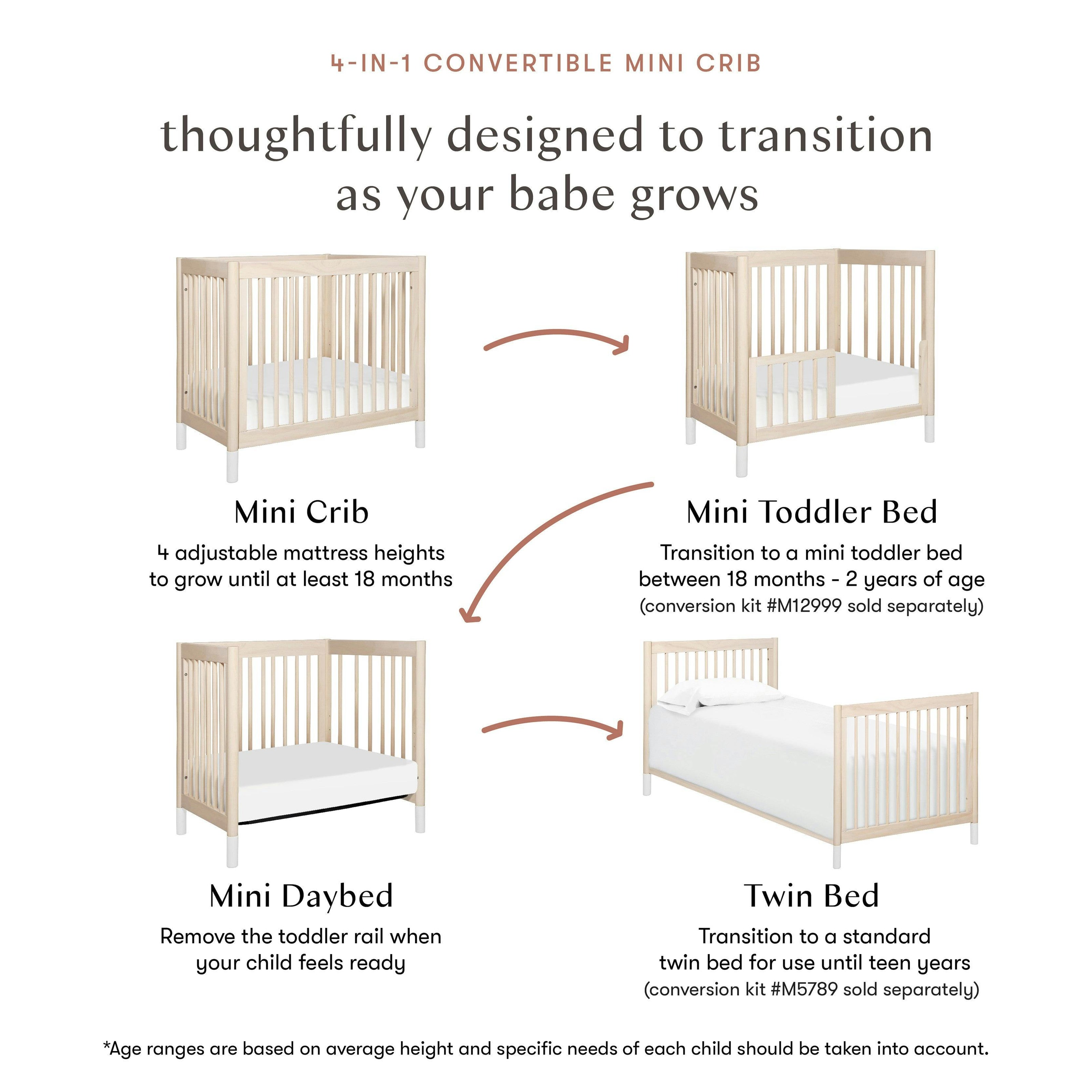 Babyletto Gelato 4-in-1 Convertible Mini Crib