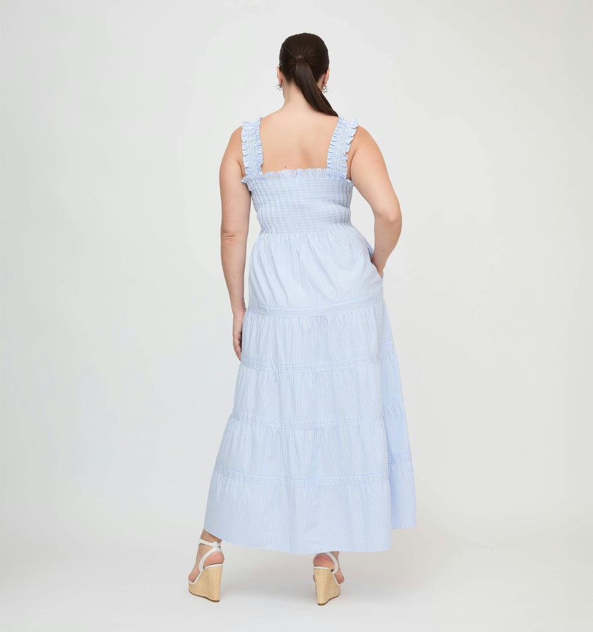 The Goldie Nap Dress - Blue/White Stripe