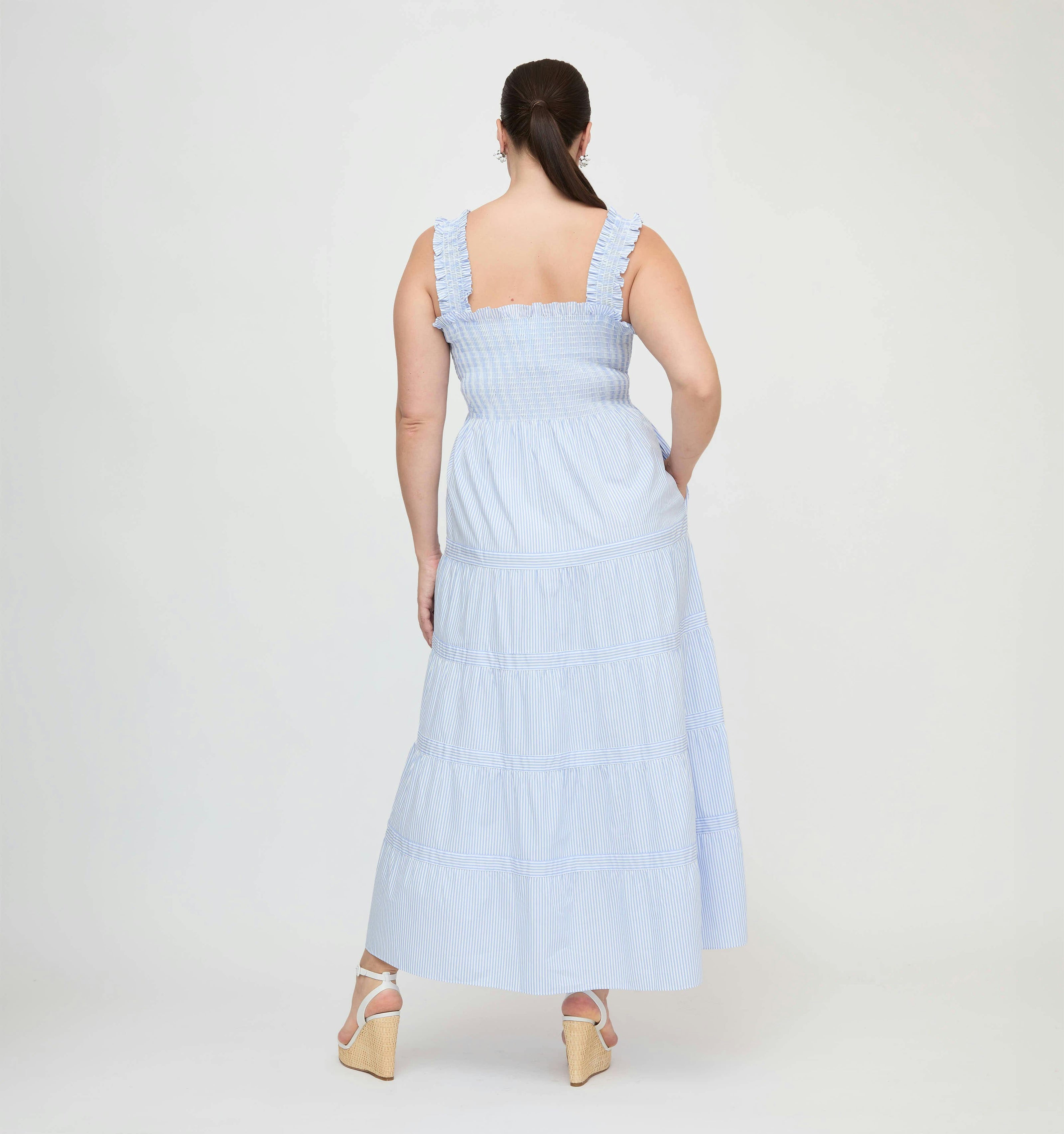 The Goldie Nap Dress - Blue/White Stripe