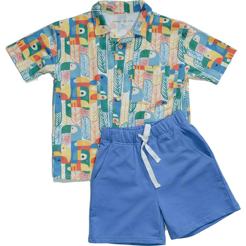 Cory baby's & kids' short sleeves button down collar shirt