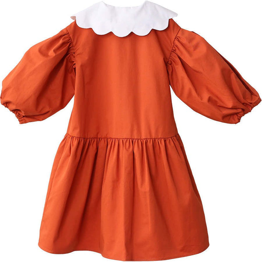 Selena dress (tangerine/ivory)