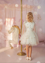 Stardust Embroidered White Tulle Party Dress