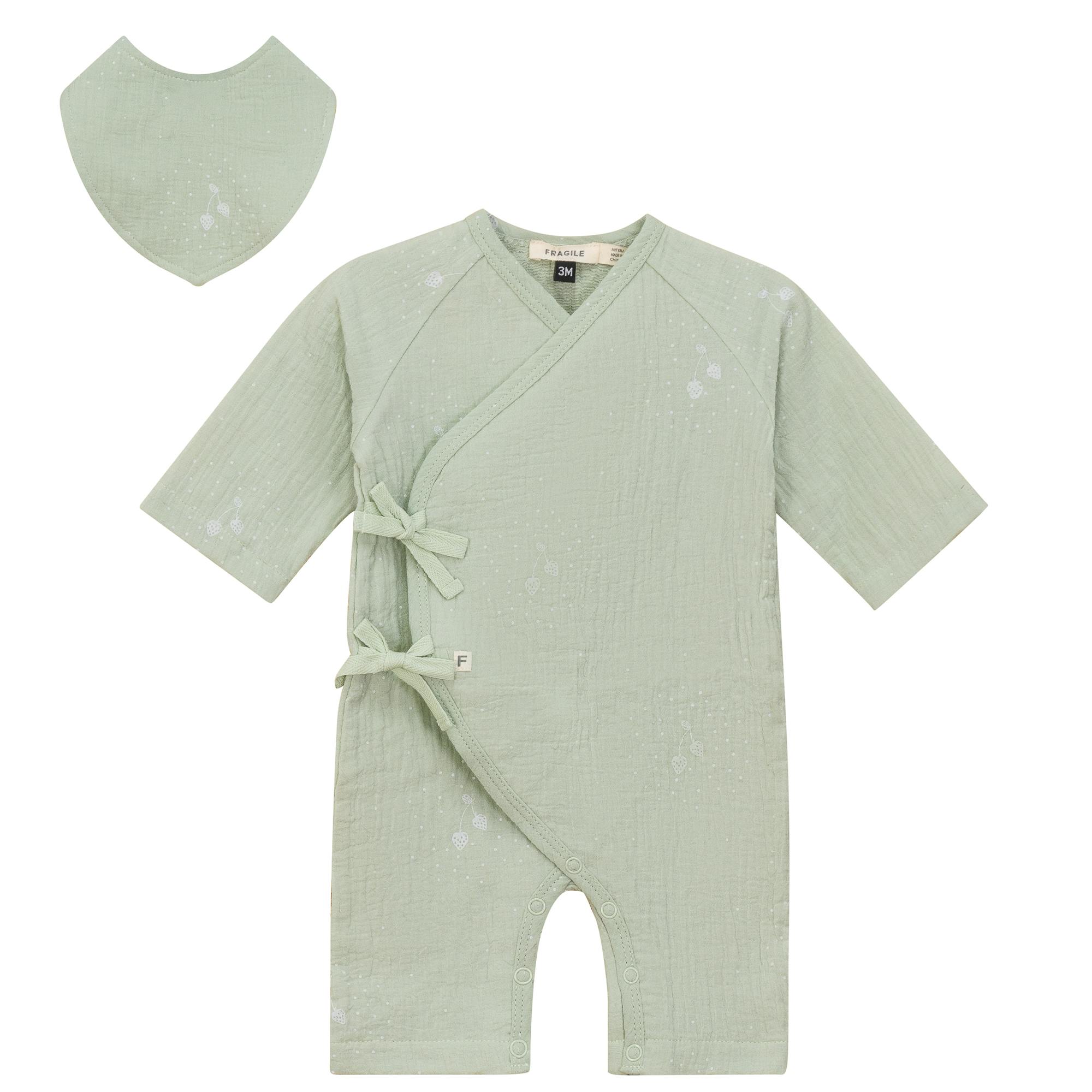 Wrap Muslin Onesie Mint