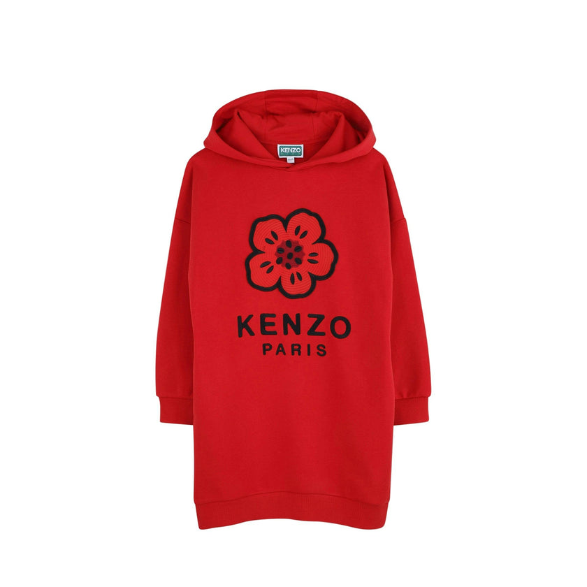 Hooded Dress with Flower