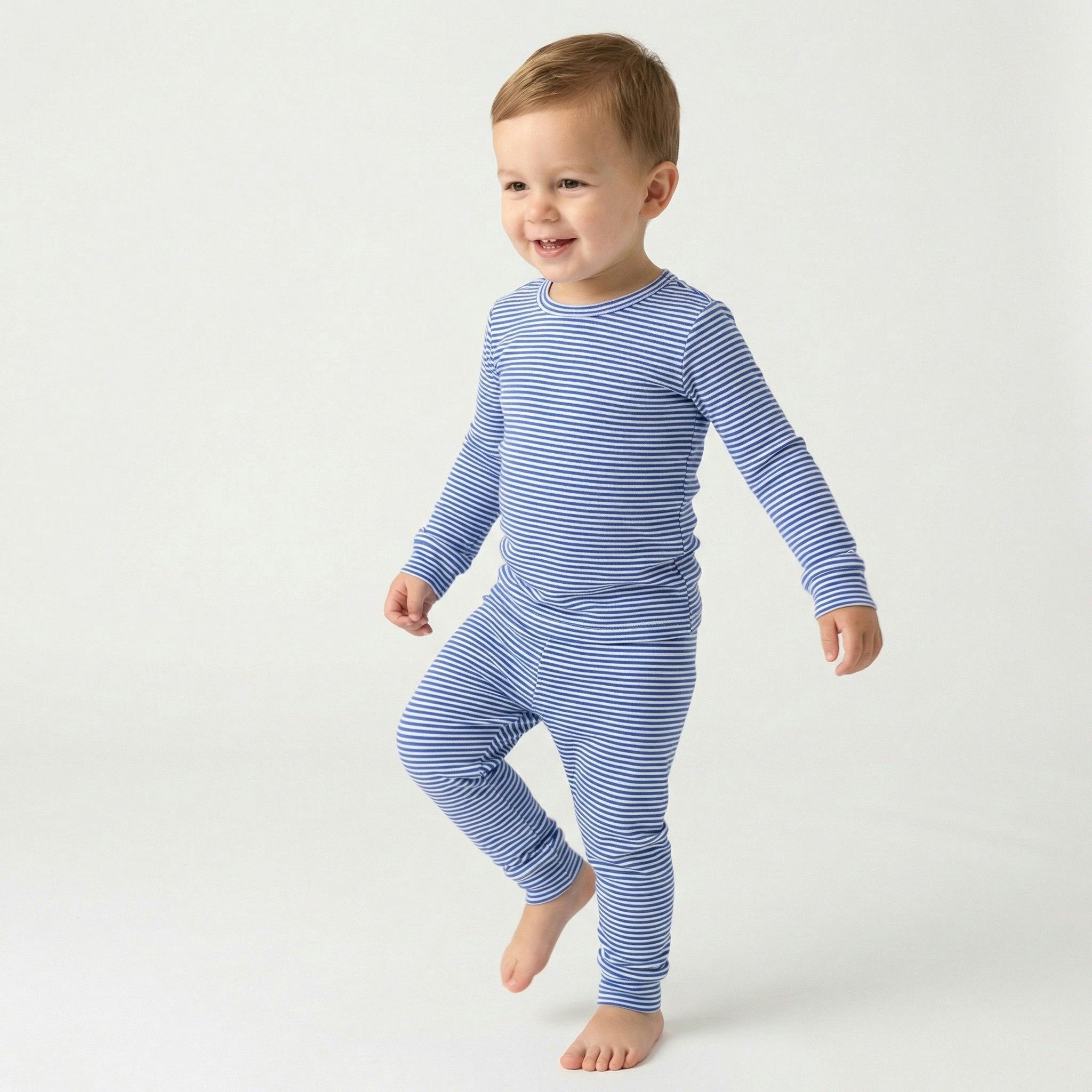 Cobalt Stripe Bamboo Toddler Pajama Set