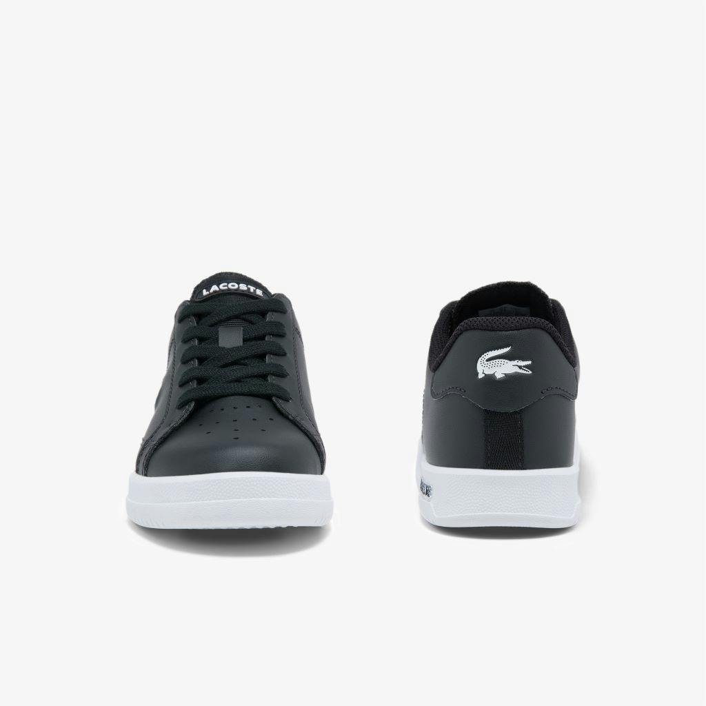 Black Logo Leather Trainers