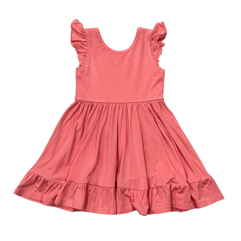Girls Sleeveless Twirl Dress in Strawberry Ice
