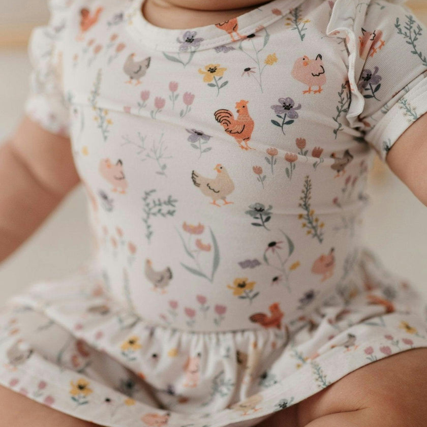 Girl's Short Sleeve Bodysuit Dress Set