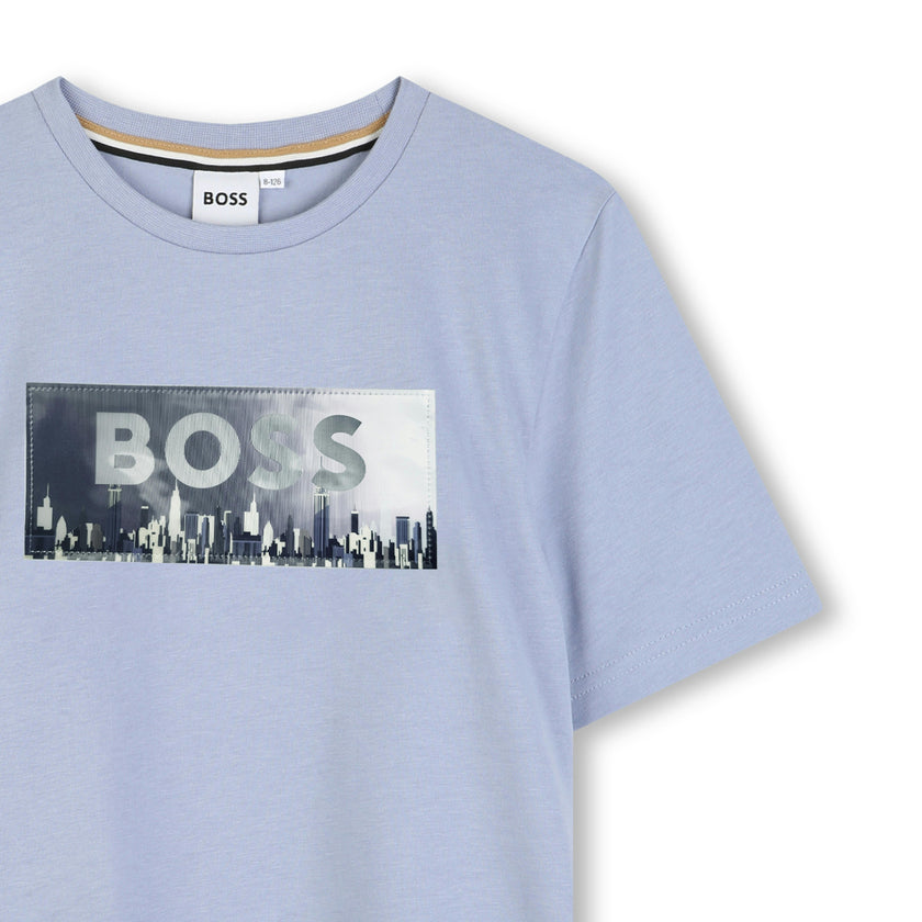 Light Blue Skyline Graphic T-Shirt
