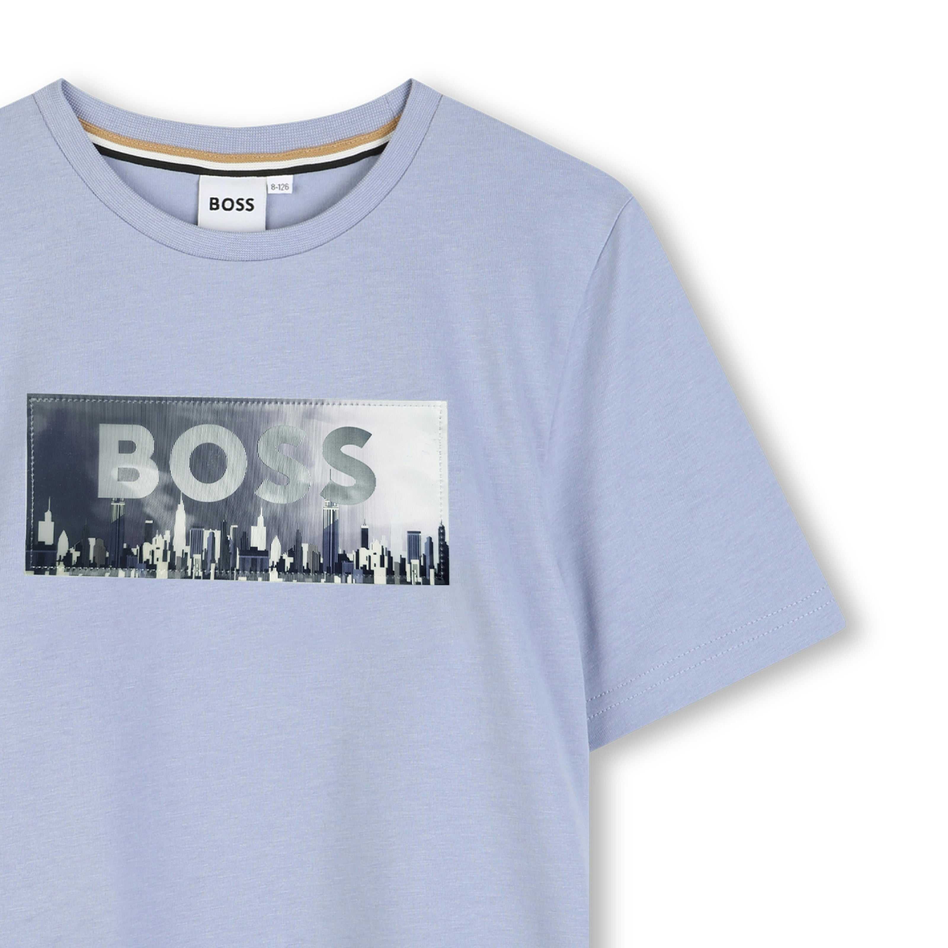 Light Blue Skyline Graphic T-Shirt