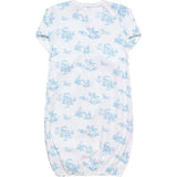 Blue Toile Baby Gown