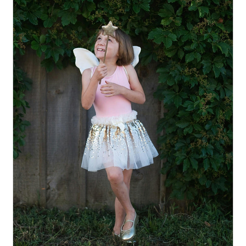 Gracious Gold Sequins Skirt, Wings, & Wand