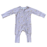 Long Sleeve Zip Romper Hair Bow