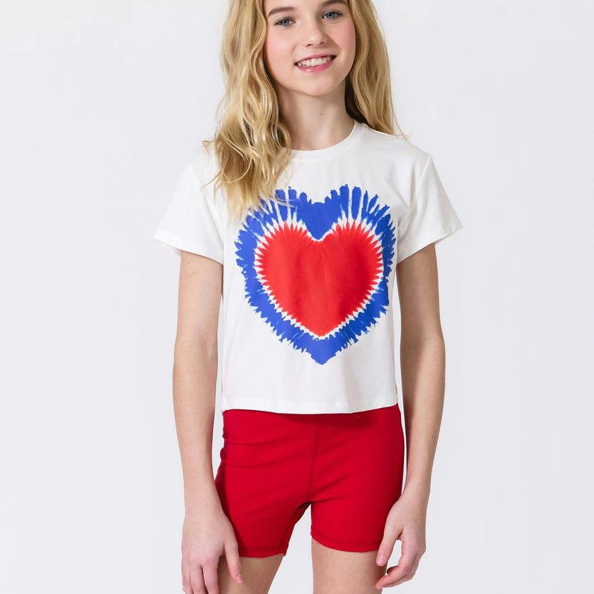 Girls Baby Tee in July 4 Tie Dye