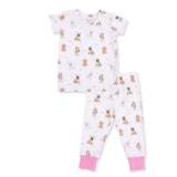 Bestie Dogs Pink - Short Sleeve Loungewear Set