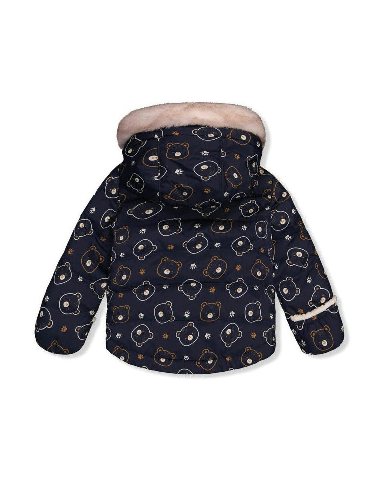 Baby Two Piece Snowsuit Blue Printed Teddy Bears