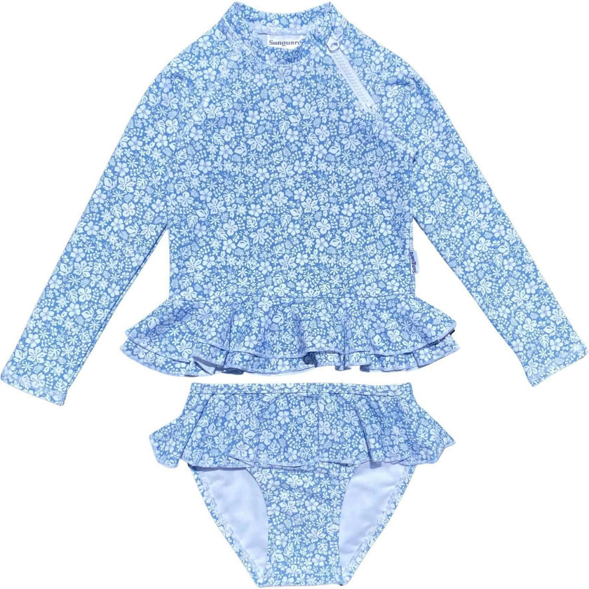 Reese 2-Piece Long Sleeve Peplum Top & Bottom Swimwear
