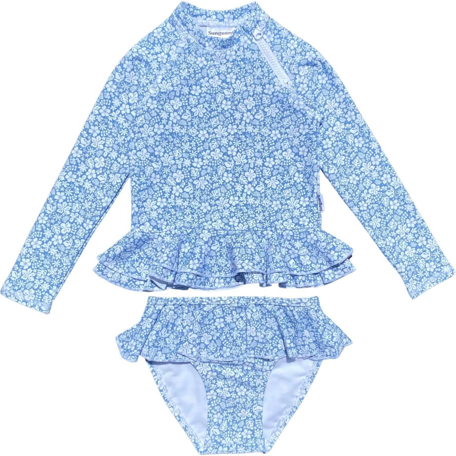 Reese 2-Piece Long Sleeve Peplum Top & Bottom Swimwear