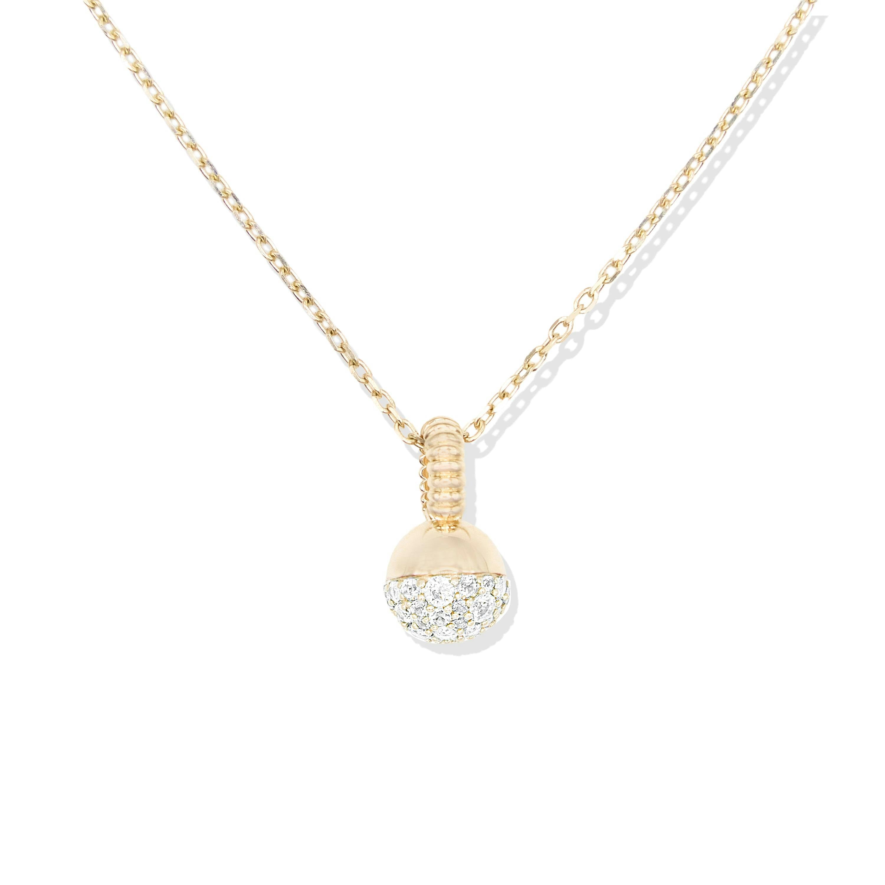 Revel Small Bobble Charm Necklace - Diamond