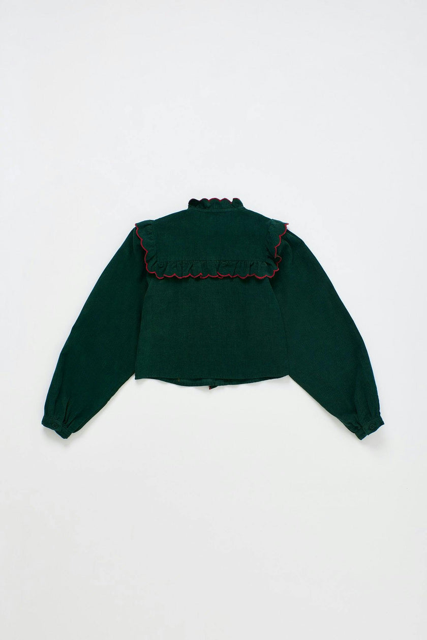 VEGETABLES MICROCORDUROY EMBROIDERY SHIRT GREEN