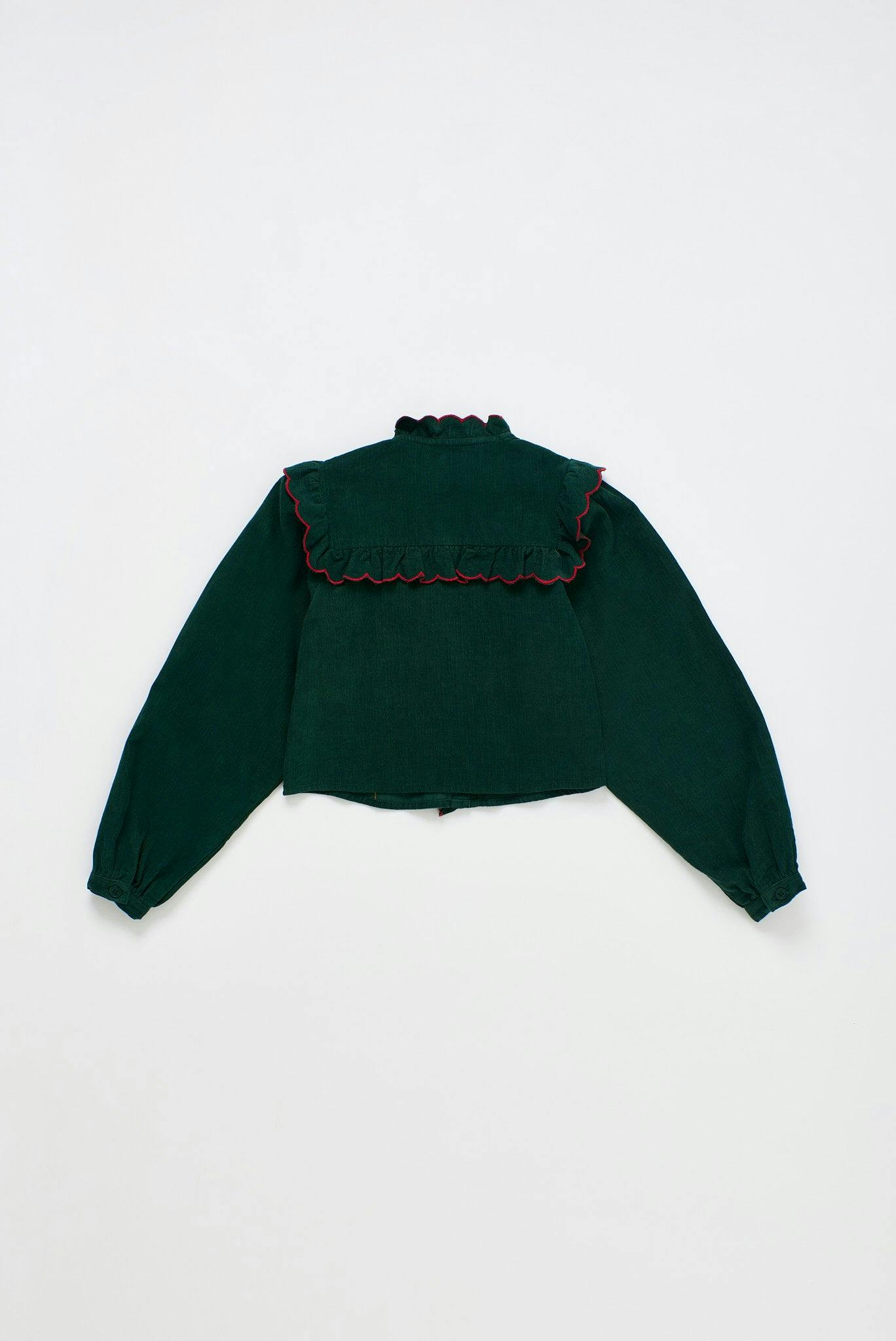 VEGETABLES MICROCORDUROY EMBROIDERY SHIRT GREEN