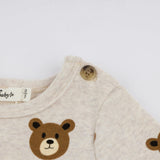 Teddy Face Print Pocket Onesie