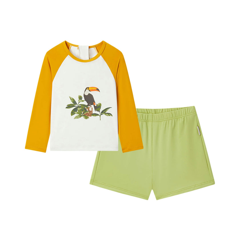 Island Long Sleeve Shirt & Trunks Swim Set