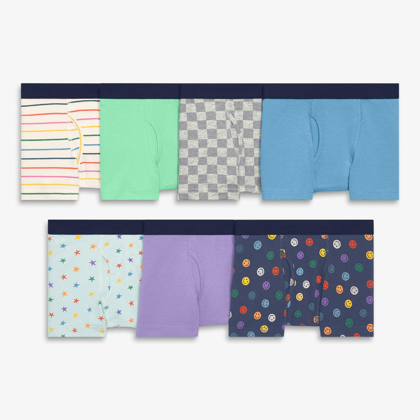 Kids boxer brief 7-pack in fall mix