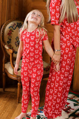 Mini Kali Pajama Set in Poinsettia Candy Canes