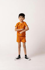 Lightweight French Terry Tee & Shorts Lounge Set, Hot Rod