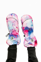 Play Winter Mittens Mauve Flower Print